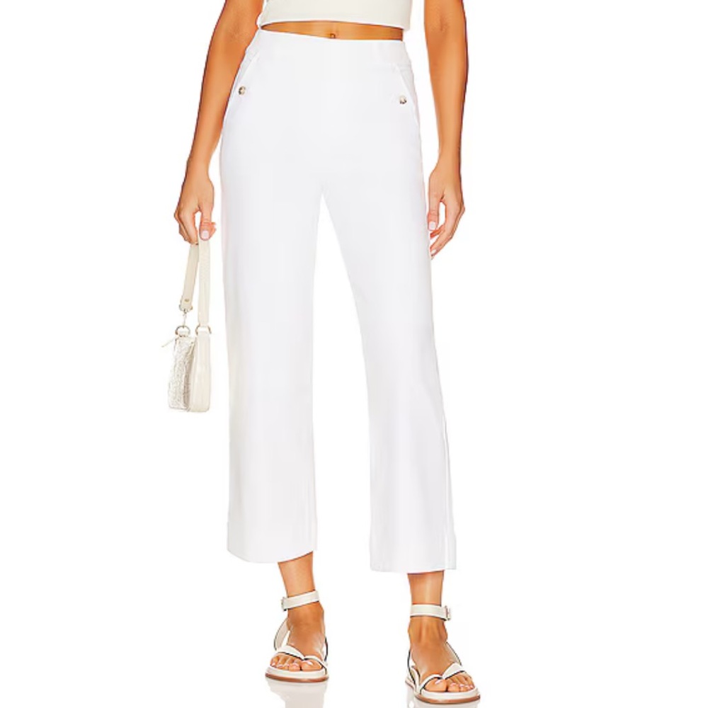Spanx Stretch Twill Cropped Wide Leg Pant Bright white XS 26” inseam NWOT